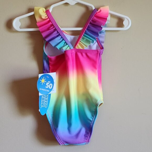Wave Zone - Rainbow Mermaid One-Piece Swimsuit Size 6- 9 Months NWT - Picture 3 of 4